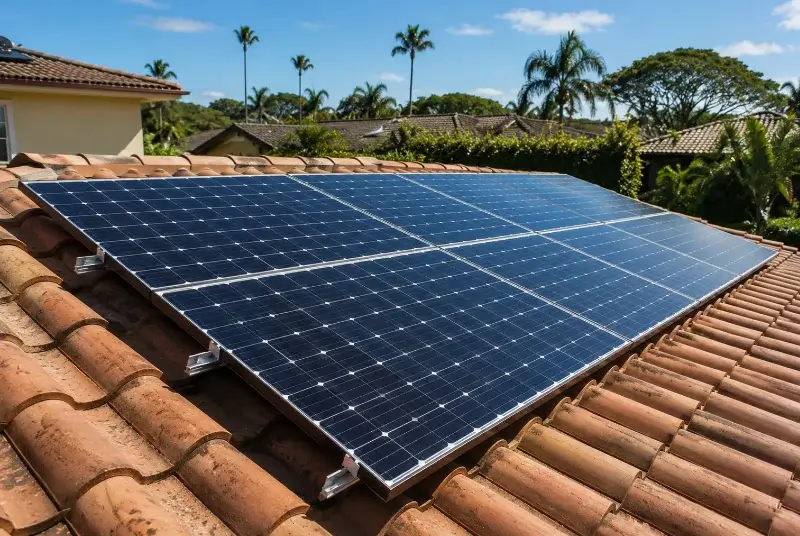 Installation de panneaux solaires au Tronchet